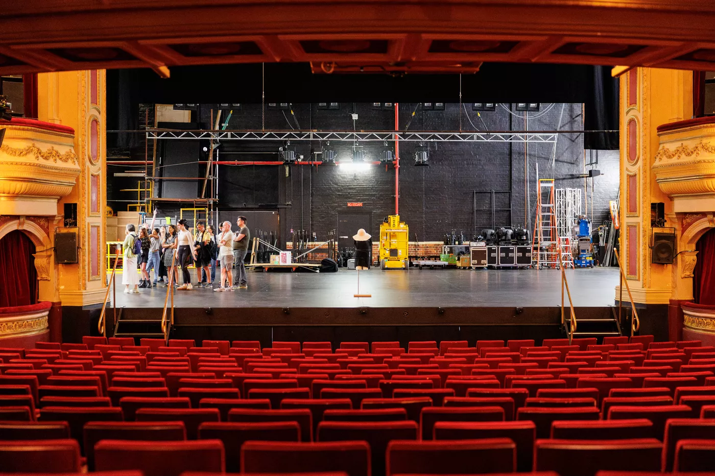 Guests on stage at a His Majesty's Theatre open day