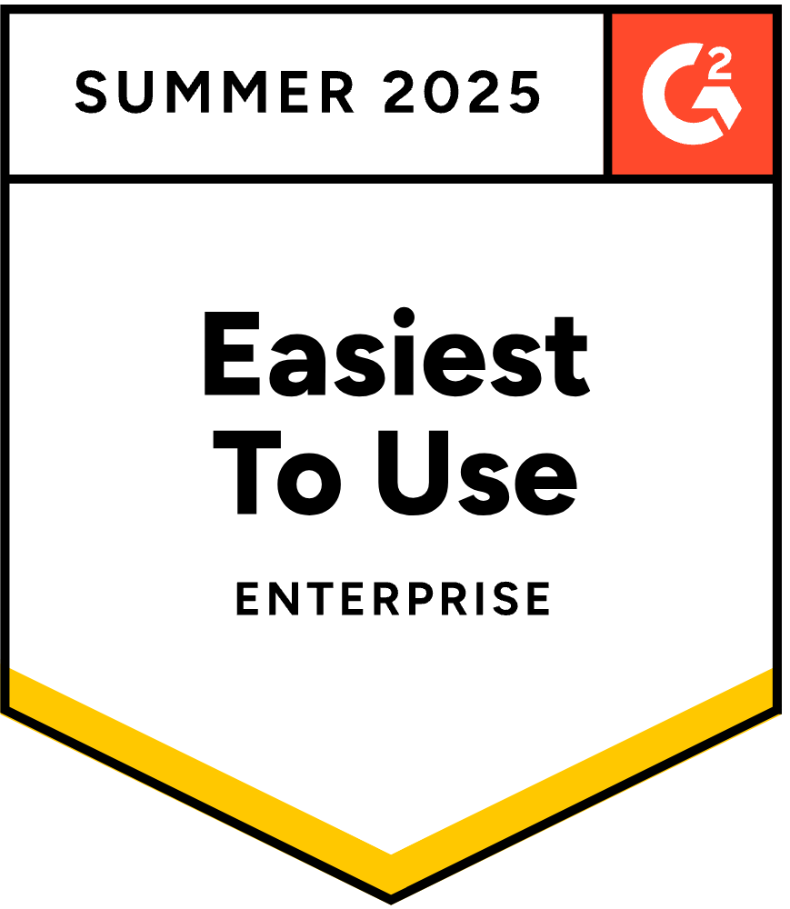 G2 Summer 2025 Easiest to Use badge – Enterprise