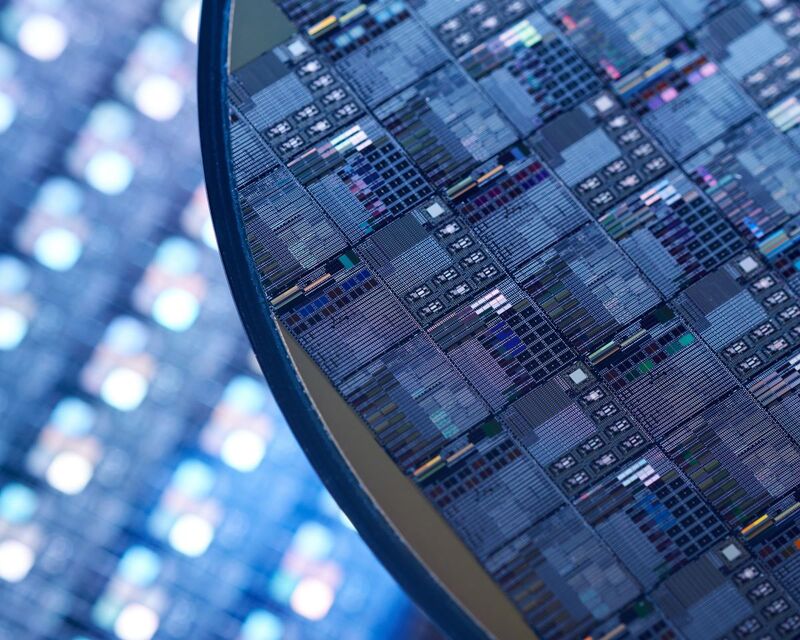 Close up of semiconductor shown in lab