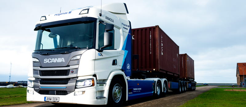 Ny batterielektrisk lastbil fr&aring;n Scania minskar koldioxidutsl&auml;ppen fr&aring;n H&ouml;gan&auml;s
