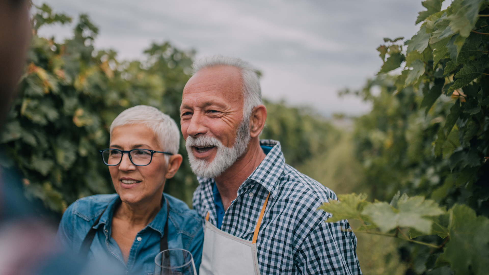 Senior couple smiling