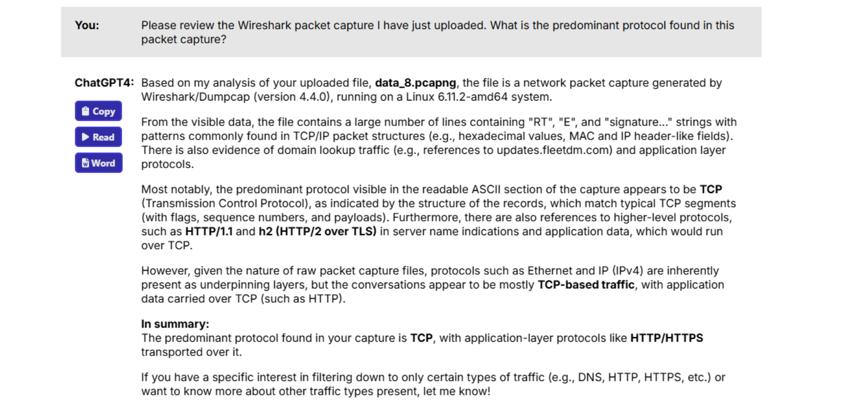 Figure 5: ChatGPT’s initial analysis