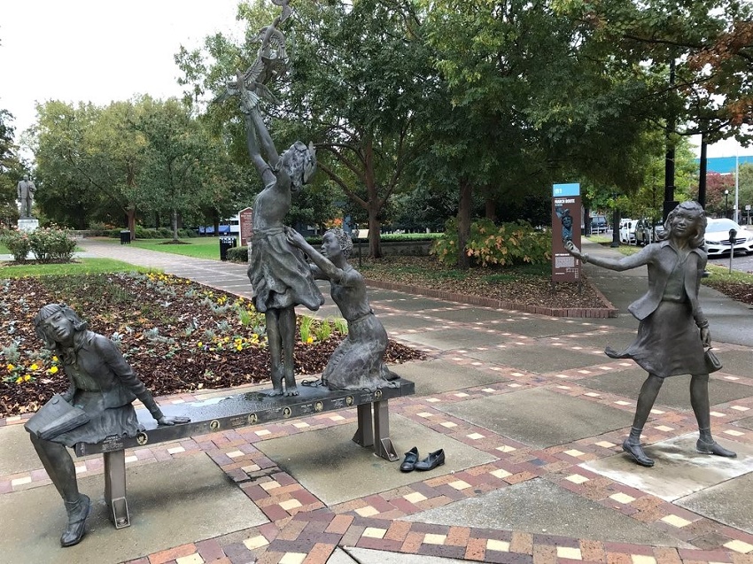 The monument "Four Spirits" in Birmingham's Kelly Ingram Park, depicting statues of four girls