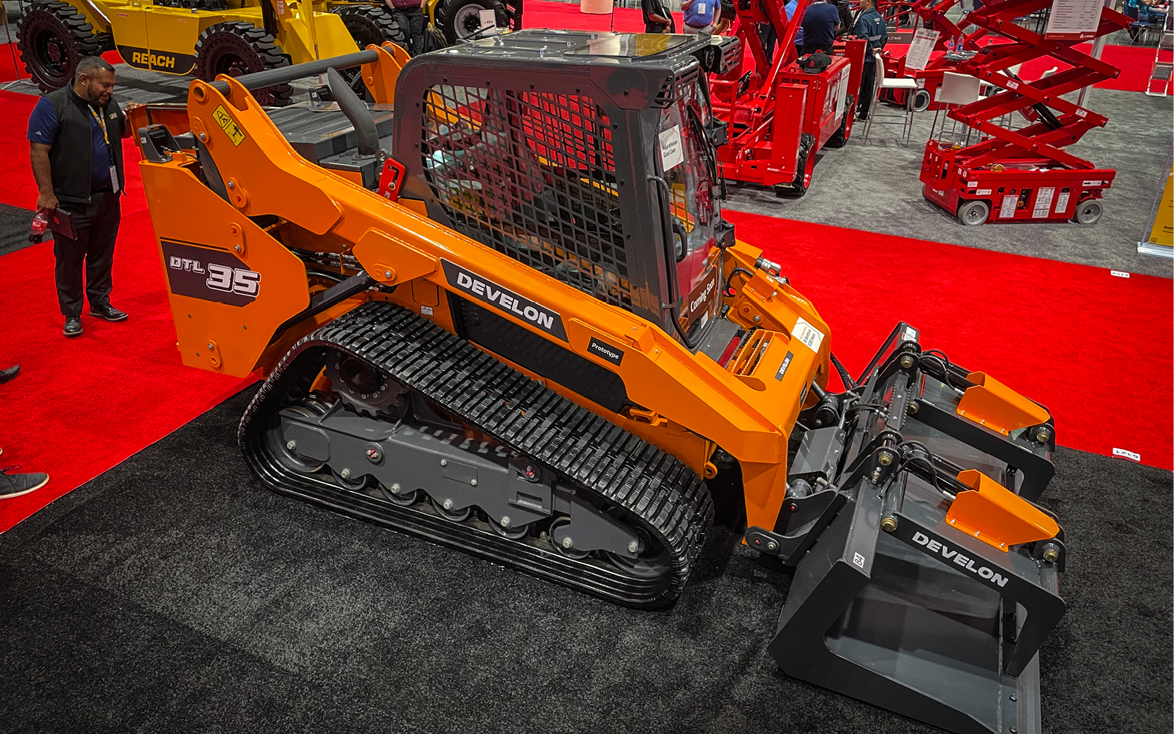 The new DEVELON DTL35 compact track loader is on display at The ARA Show 2024 in New Orleans.