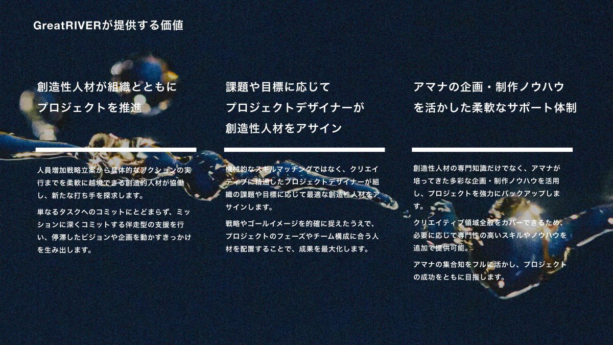 GreatRIVERが提供する価値