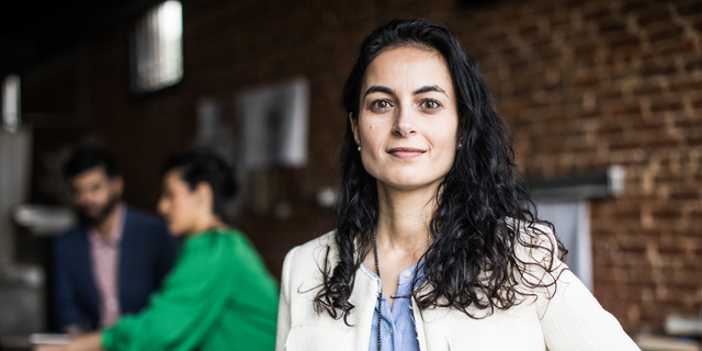 Portrait of businesswoman in creative office