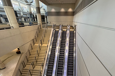 Interior photo of the Escalator at the OCCC - this is a sponsorship opportunity