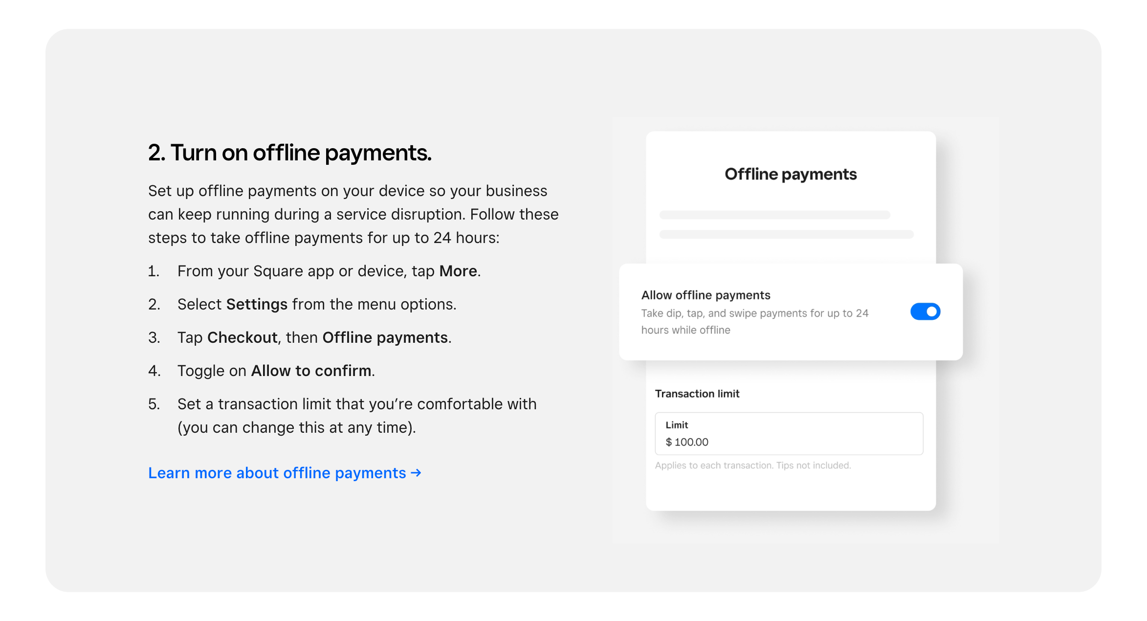 Turn off offline payments with Square