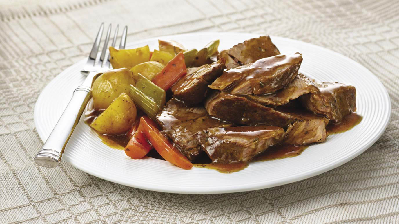 Plate of Savory Slow Cooked Pot Roast