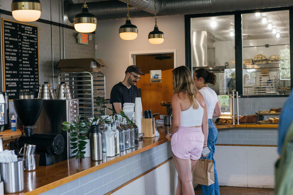 customers ordering at a restaurant