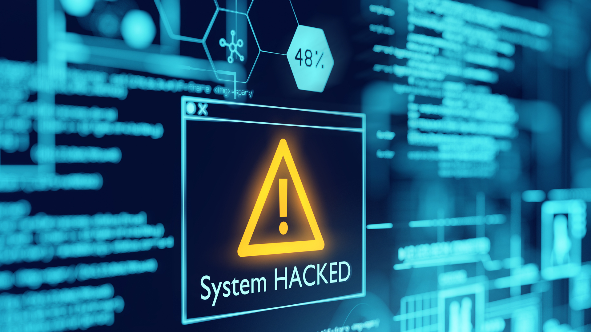 A Computer System Hacked Warning