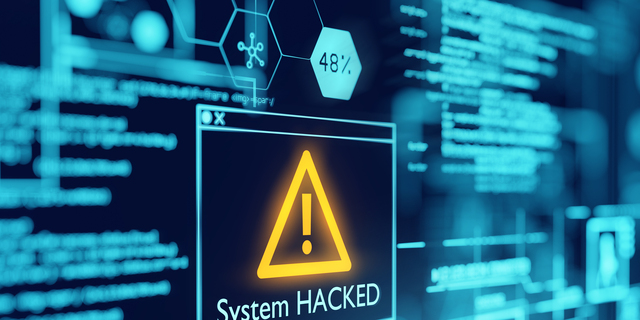 A Computer System Hacked Warning