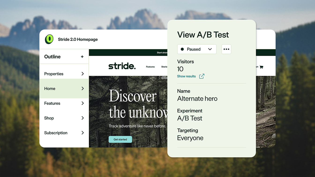 Product visual showing A/B testing