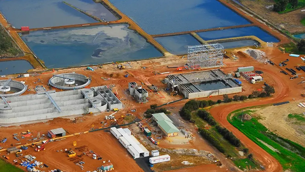 An aerial photo of Water Corporation's treatment plant. 