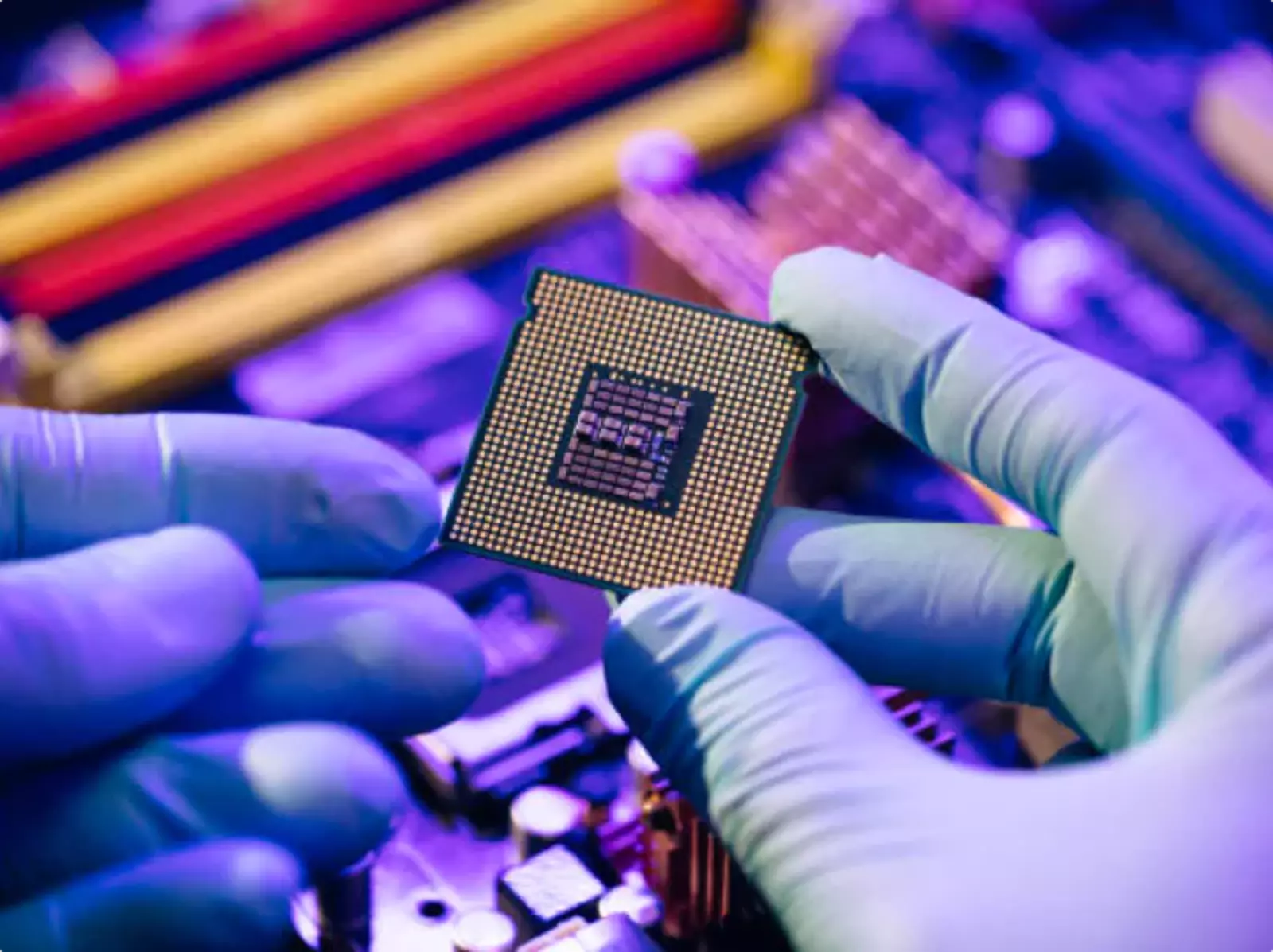 Close up of semiconductor chip