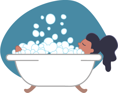 Having a bath or shower