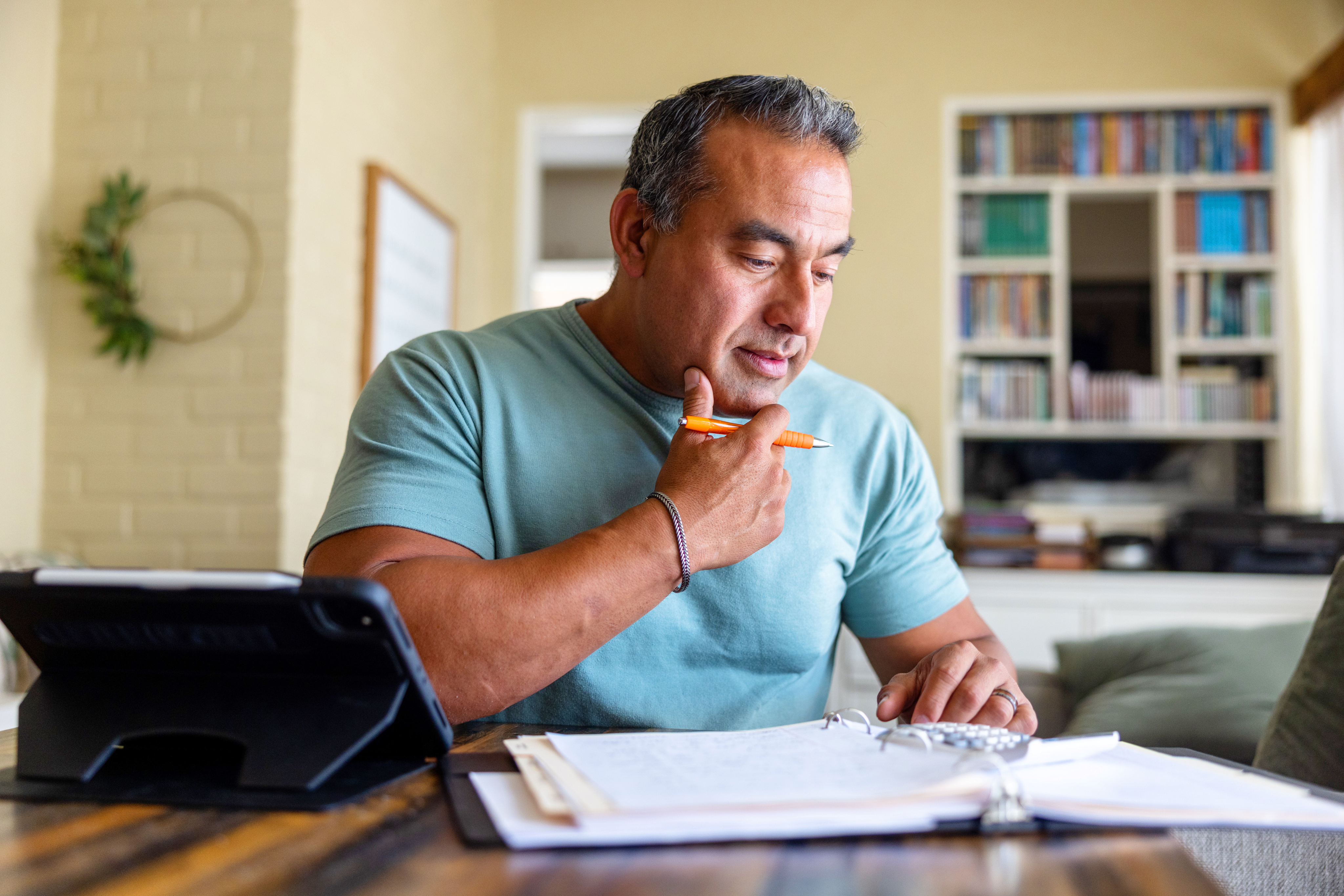 person doing paperwork