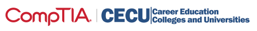 Logo of CompTIA and CECU partnership