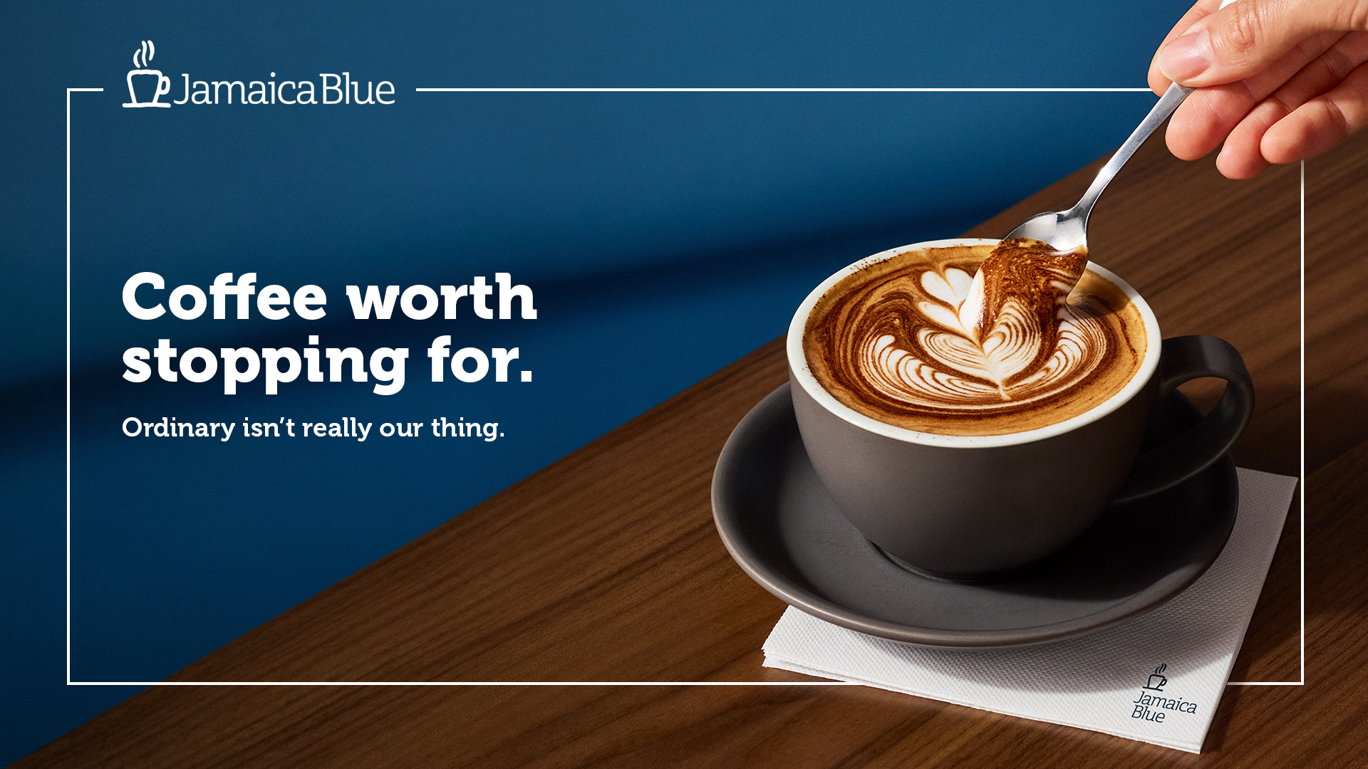 The trouble with a great cappuccino? You’ll start expecting every coffee to be this good. #JamaicaBlue