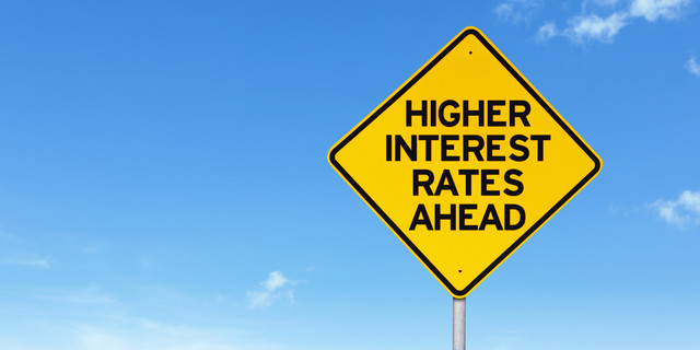 Higher interest rate road sign