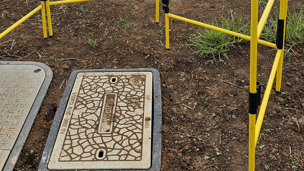 Close up photo of Vocus pit at Western Sydney Airport