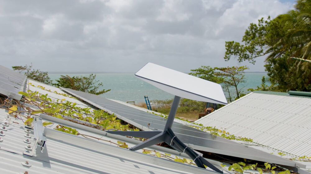 Image of a Starlink rooftop installation
