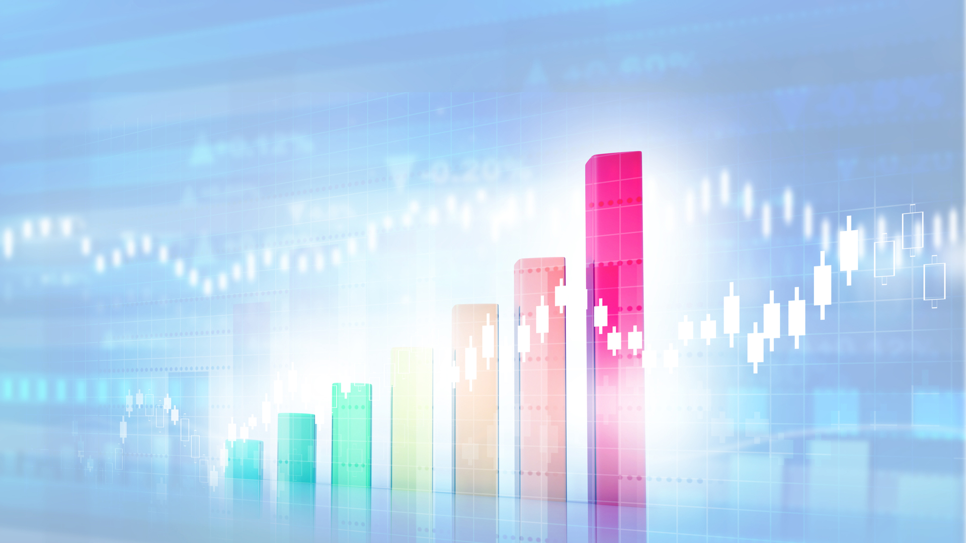 Financial graphs and charts shows business growth