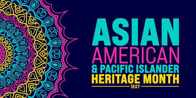 May is Asian American and Pacific Islander Heritage Month colorful mandala background template. celebrates the culture, traditions and history in the United States. use to banner, card, poster