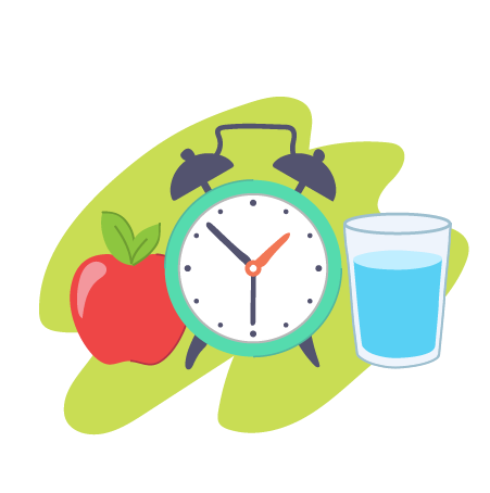 Drink water and eat food regularly to stay healthy