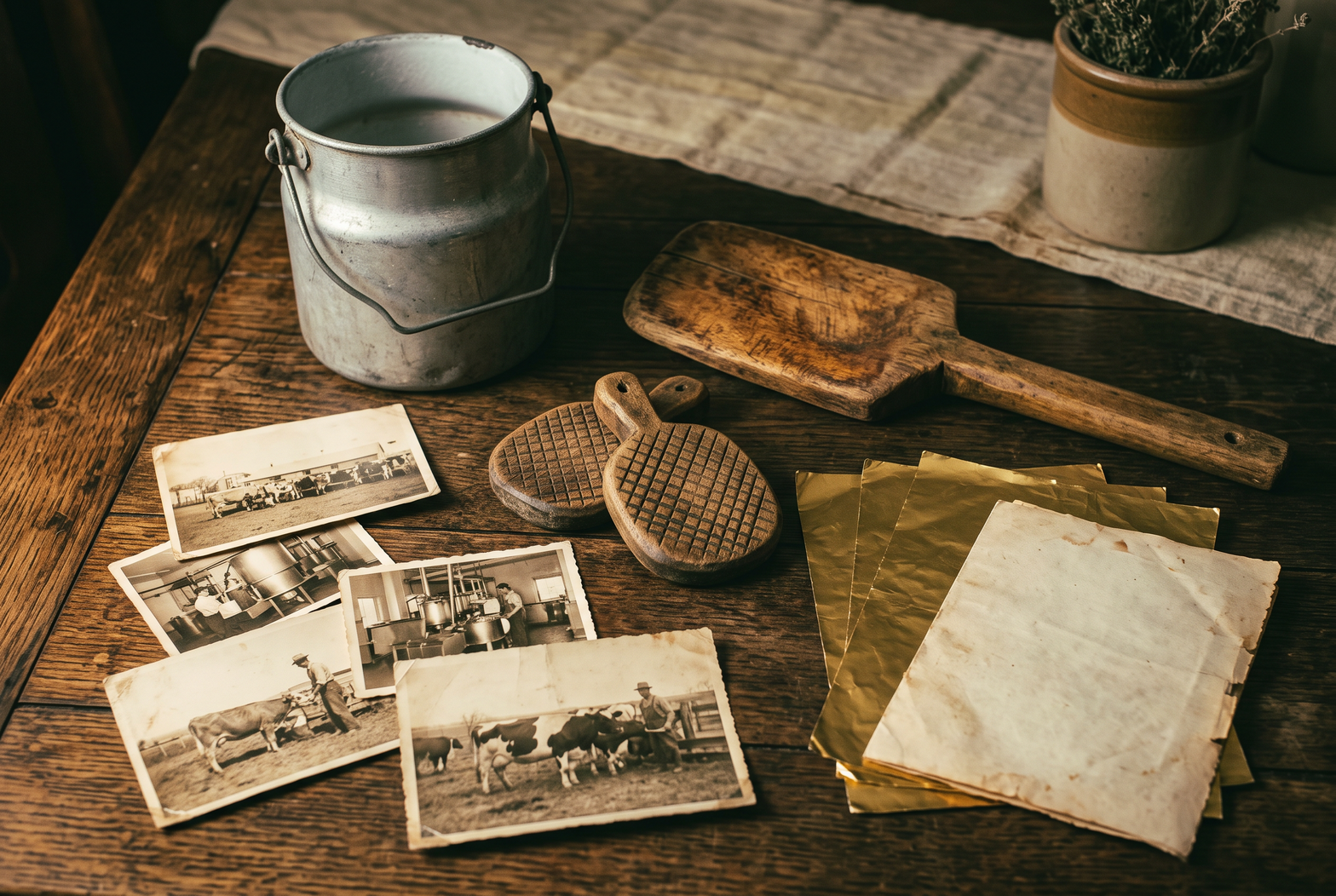Vintage Kerrygold gold foil packaging and heritage advertising imagery
