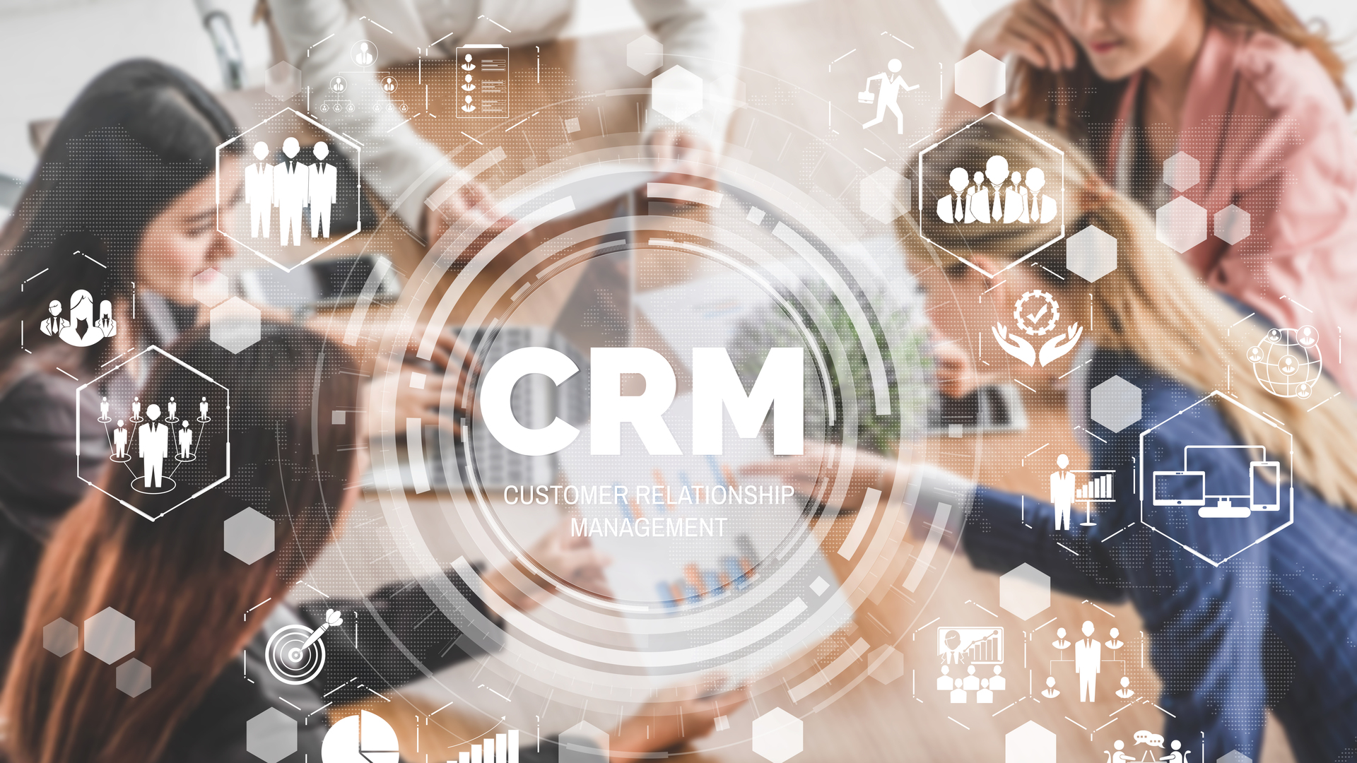 CRM Customer Relationship Management for business sales marketing system concept