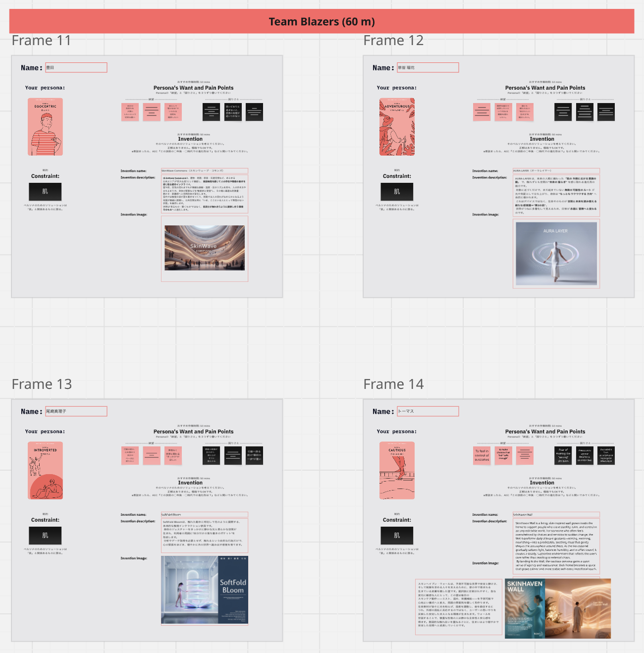 ワークショップではmiroを使用して共有、発表が行われた
