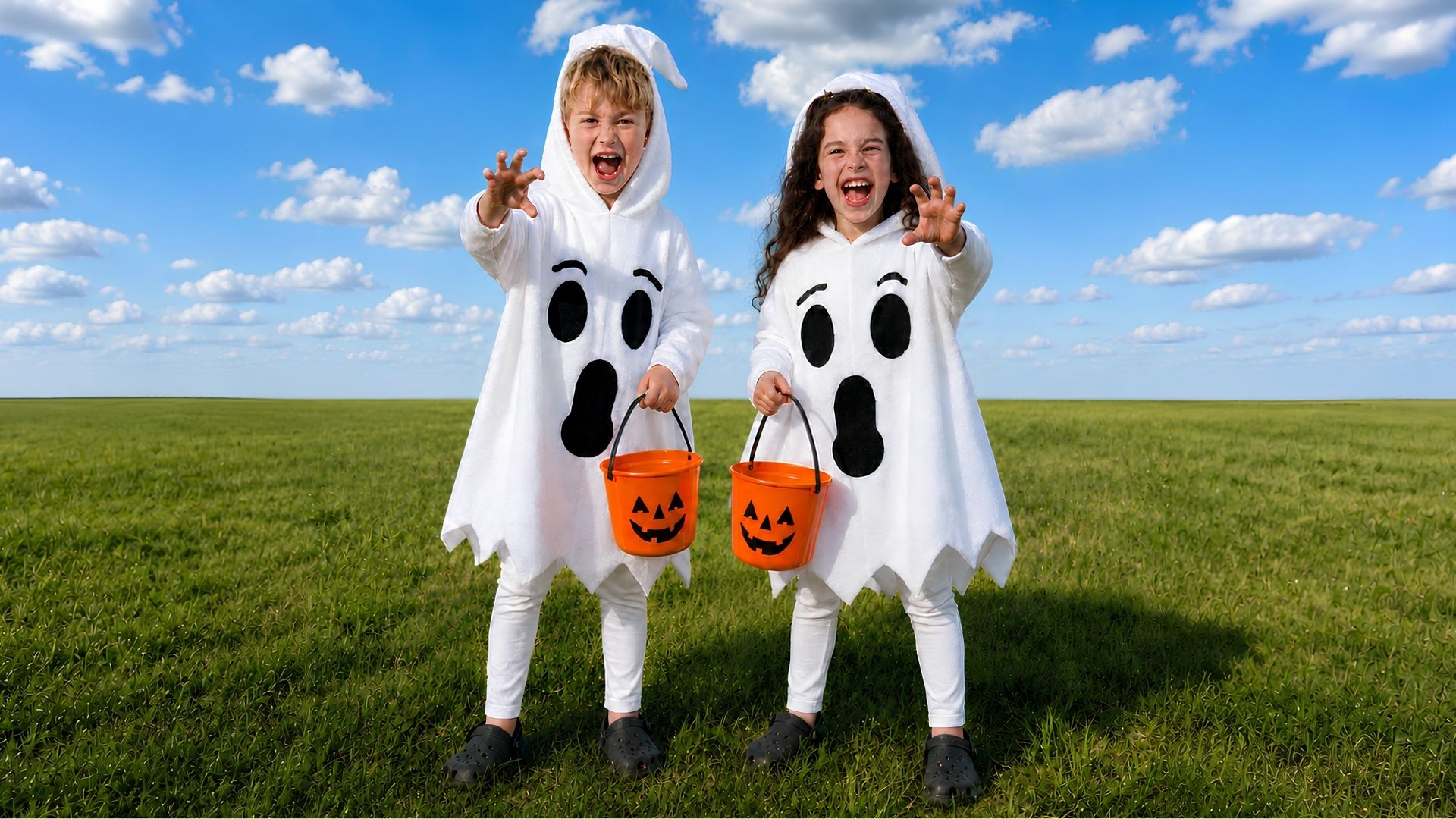 Halloween images of kids enjoying festive traditions