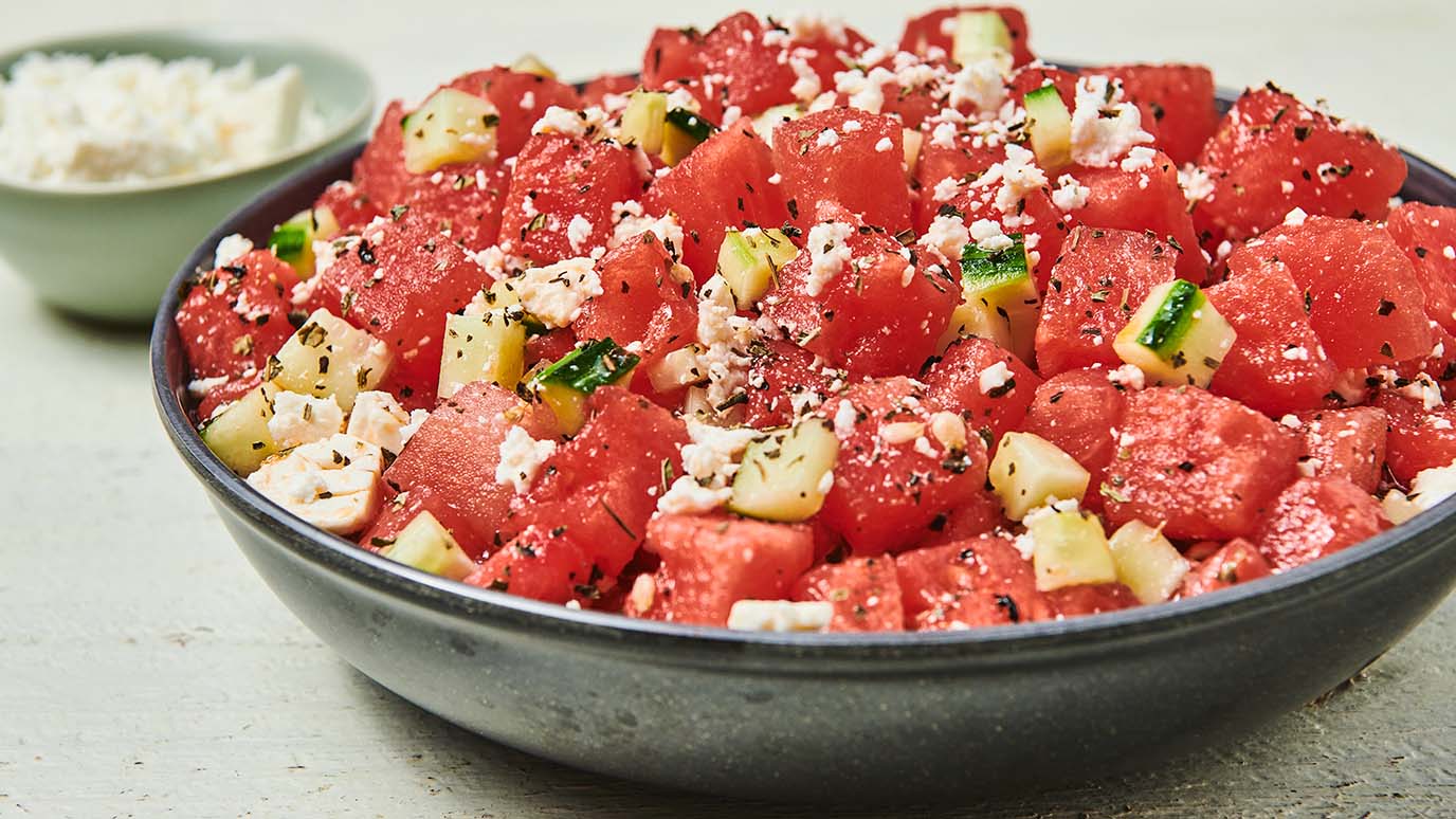 Bowl of Watermelon Feta Salad