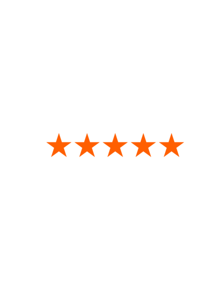 Five orange stars for customer review