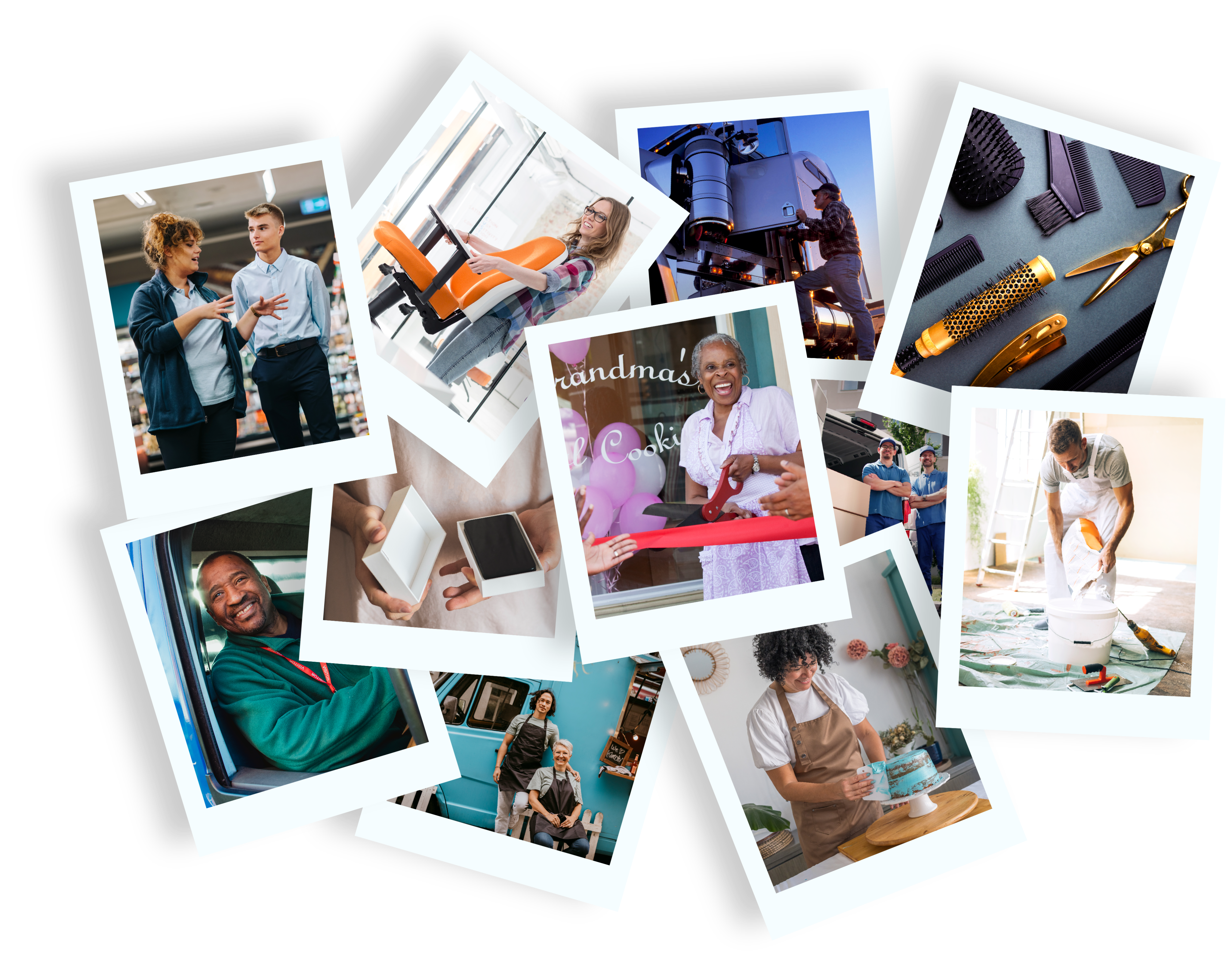 stack of photos featuring small businesses