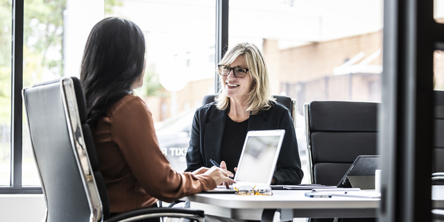 Businesswomen meeting in modern conference room