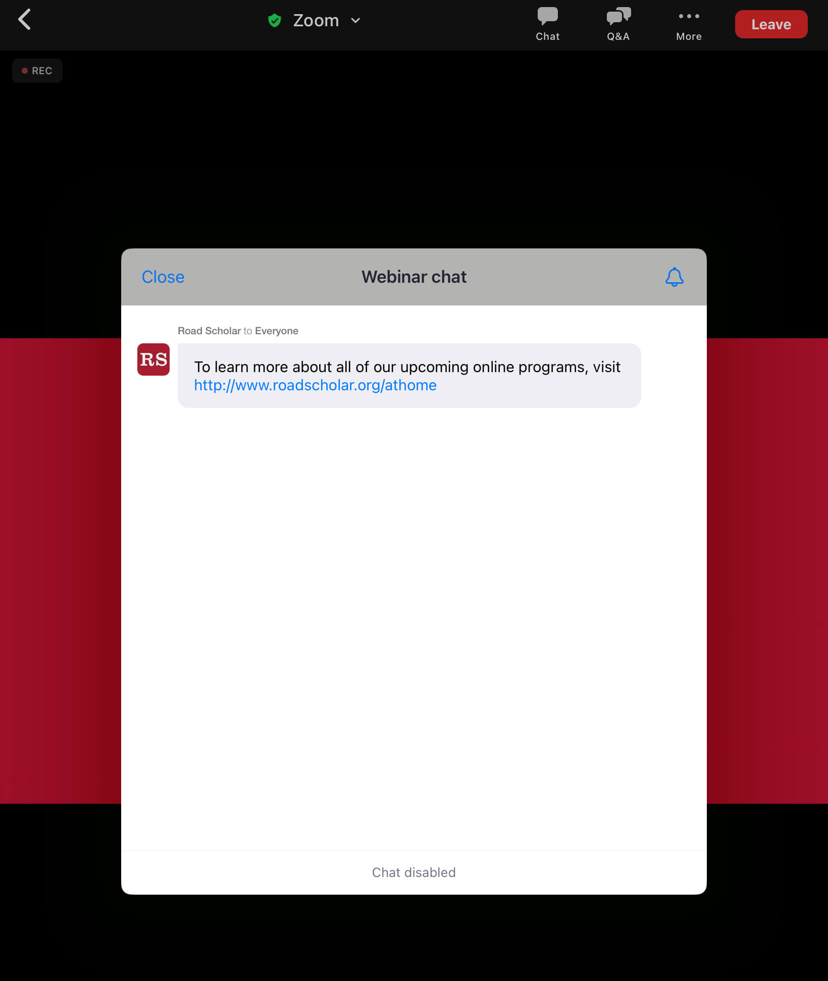 Tablet Chat Dialog Box