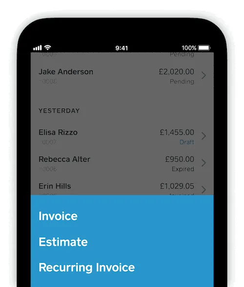 Square Invoices app animation