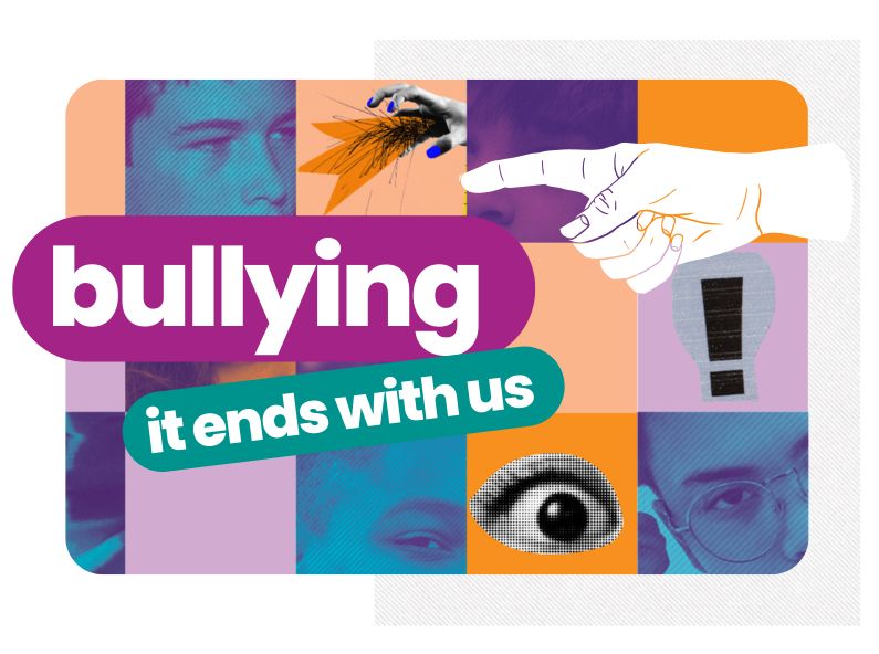 Collage of teens with the text 'bullying: it ends with us'