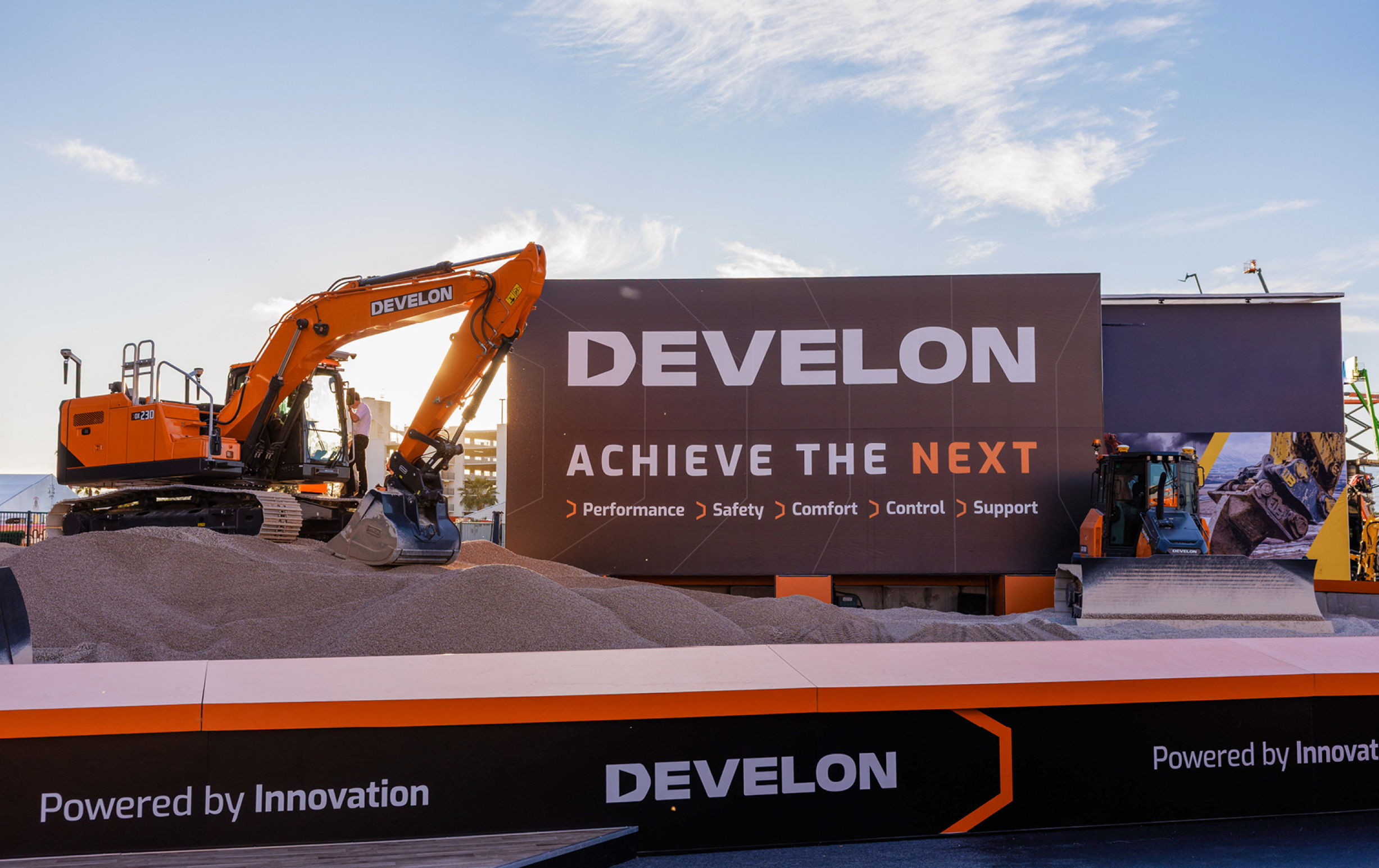 The DEVELON -9 Series crawler excavator debuting at CONEXPO 2026 in Las Vegas.