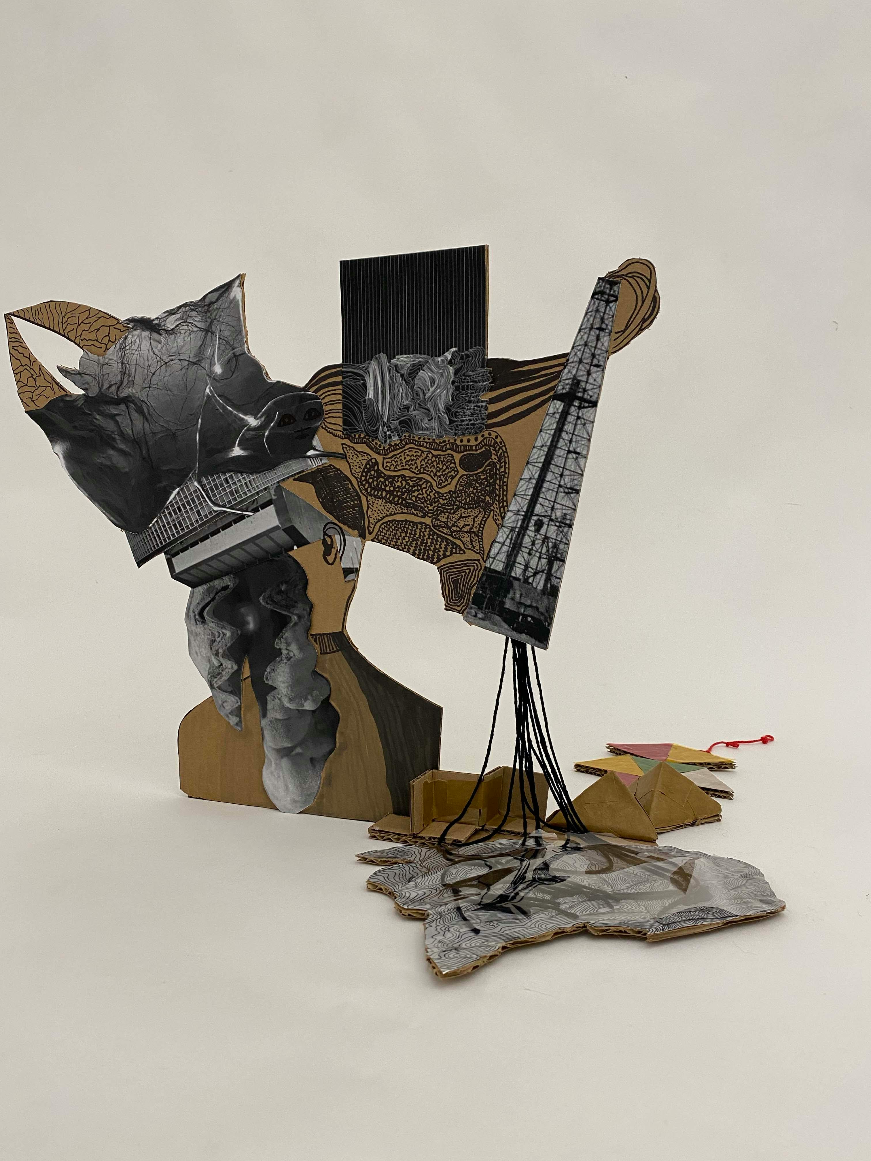 A collage featuring assorted artifacts from the petroleum industry.