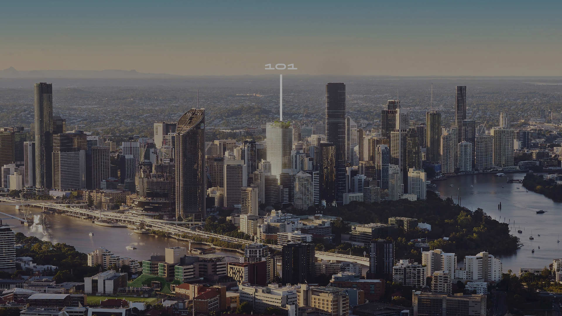 Aerial of Brisbane CBD