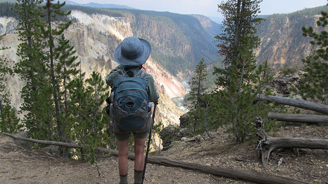 HIking Yellowstone National Park Montana
