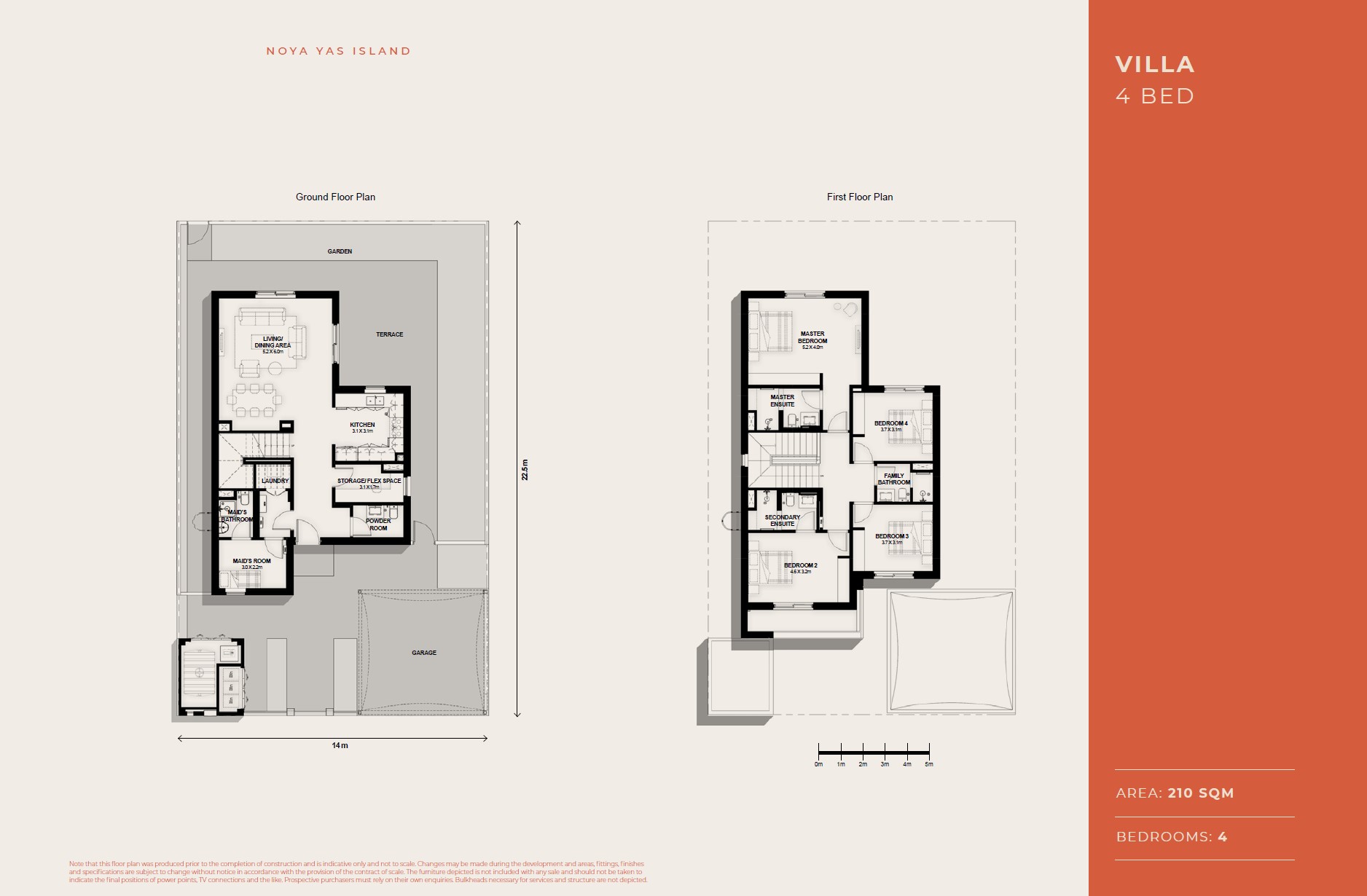 Noya 4 bedroom villa typea floor plan
