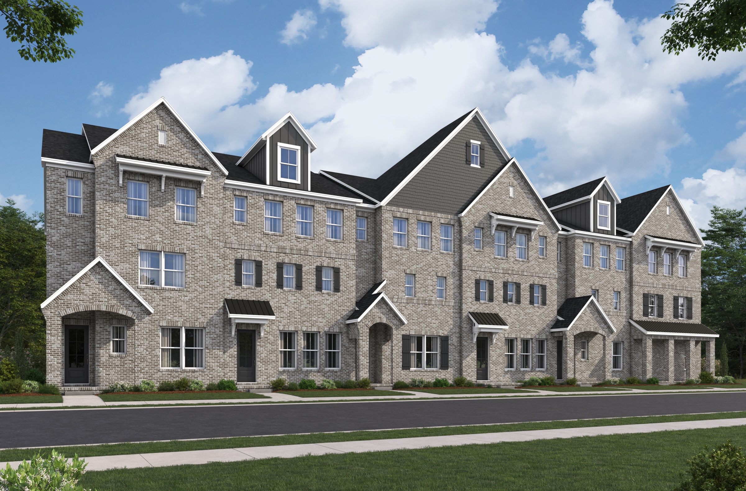 Townhome French Country Exterior