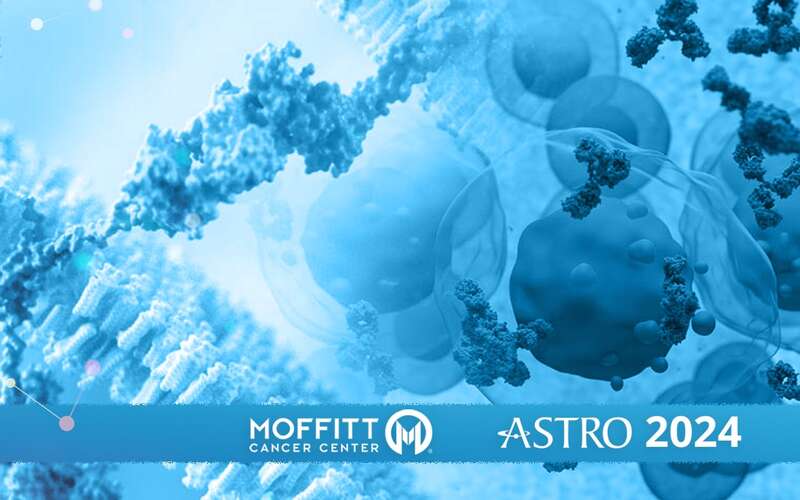 graphic of blood cells and DNA