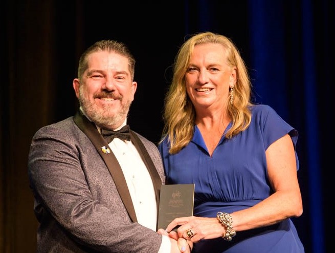 Alex Harrison Presidents Award w Sally Colgan_AVA Awards Gala Dinner.jpg