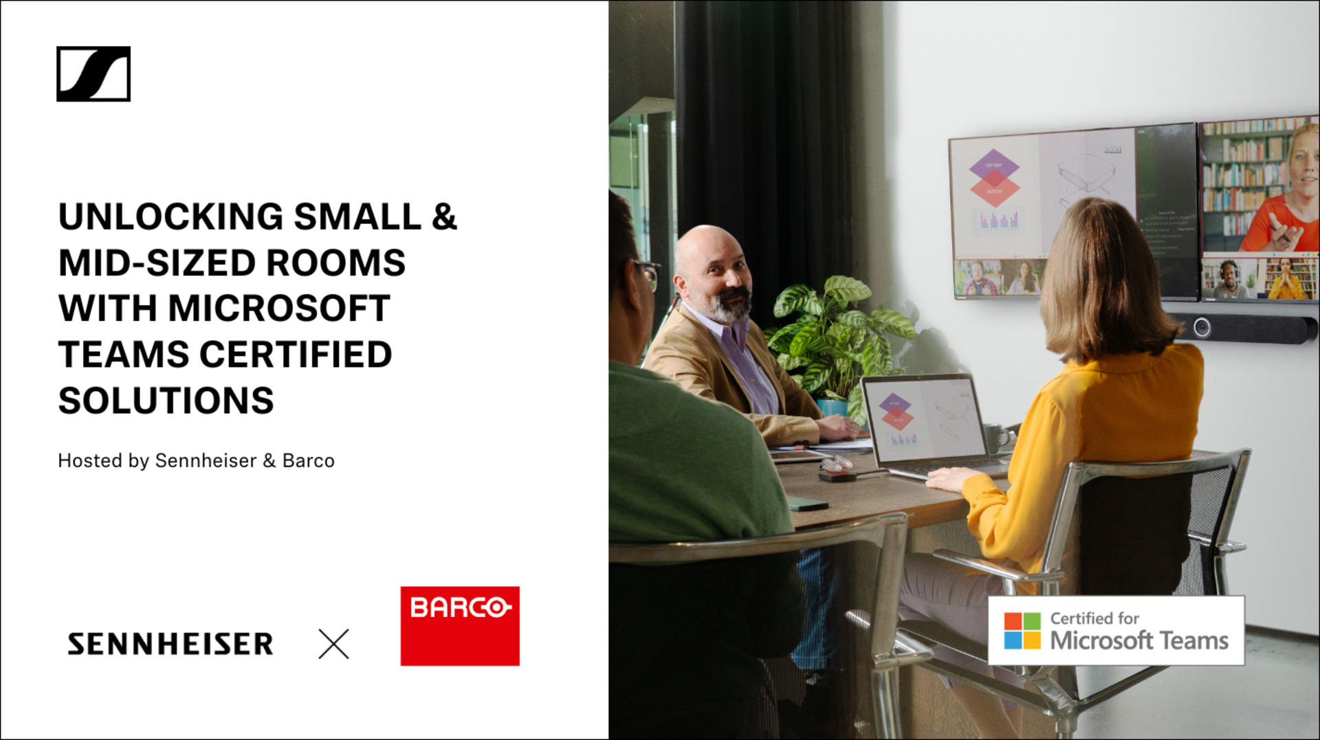 Unlocking Small and Mid-Sized Rooms with Microsoft Teams Certified Barco and Sennheiser Solutions