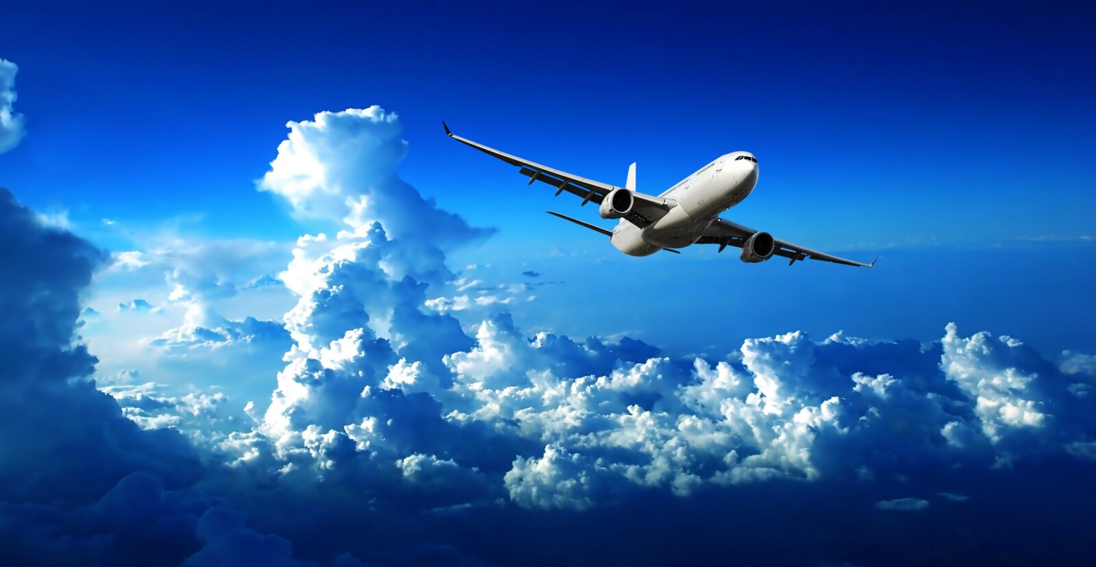 Plane taking off from below